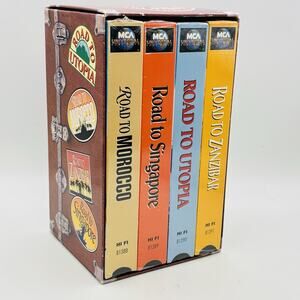 BOB HOPE-BING CROSBY-D. LAMOUR - ROAD TO COLLECTION 4 VHS TAPE BOX SET. SEALED!